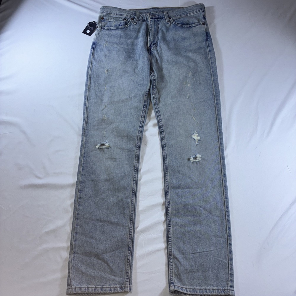 Levi's 511 Distressed Light Wash Jeans Men's 34x32 Surf Skate Blue